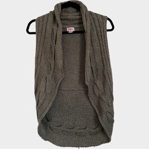 Mossimo Supply Army Green Cable Knit Women's Sweater Vest